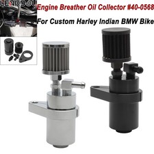 Cnc 40-0568 Engine Breather Oil Catch Can Collector For Harley Bmw Indian Custom Cnc 40-0568 Engine Breather Oil Catch Can Collector For Harley Bmw Indian Custom