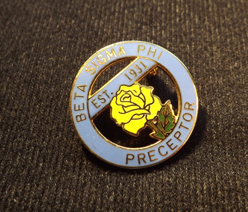 Beta Sigma Phi Sorority Est. 1931 Preceptor Lapel Pin Brooch Yellow Rose - Picture 2 of 3