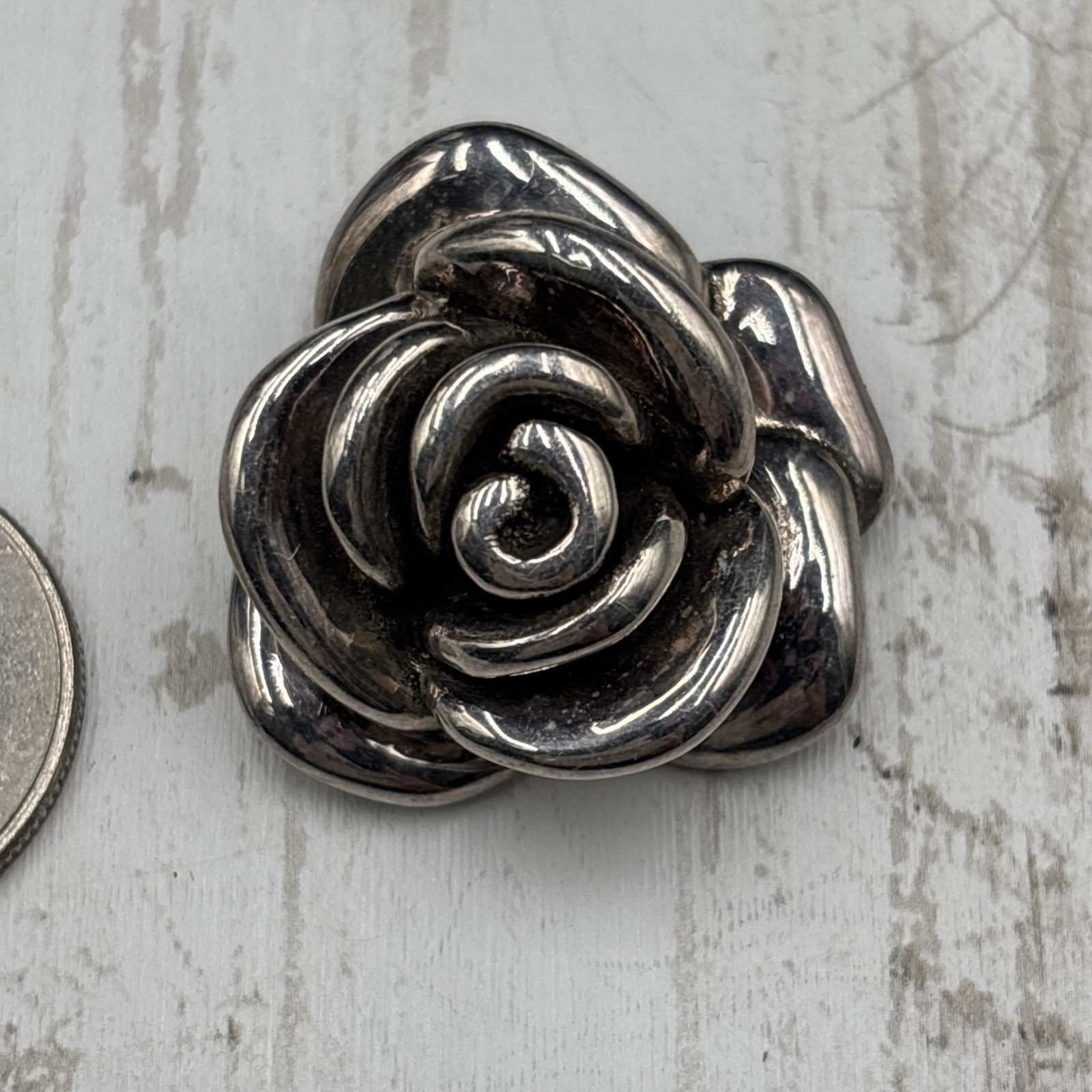 Medium Blooming Rose 3D Necklace Pendant 0504-04