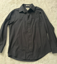 Haggar Black Long Sleeve Button Down Dress Shirt Mens 15-15.5 32/33