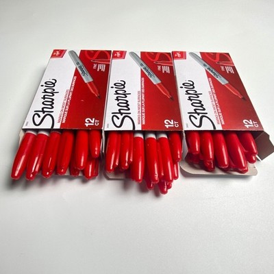 Sharpie Red Permanent Markers Fine Point 35 Count 30002 Open Box