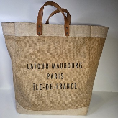 Apolis Global Citizen Jute Bag with Leather Handels Paris France