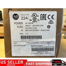 Allen-Bradley 22A-B8P0N104 PowerFlex 4 1.5 kW (2 Hp) AC Drive US Free Tax