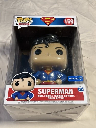 Funko Pop! 10 inch ~ DC ~ Superman #159 ~ Walmart Exclusive With .5mm Protector