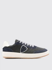 Sneakers Homme Philippe Model Nice En Cuir Et Daim Bleu Cod. VNLU WX66