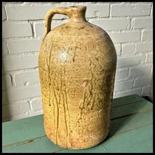 Antique Late 19th Century Lanier County, Georgia Alkaline Glazed Stoneware Jug