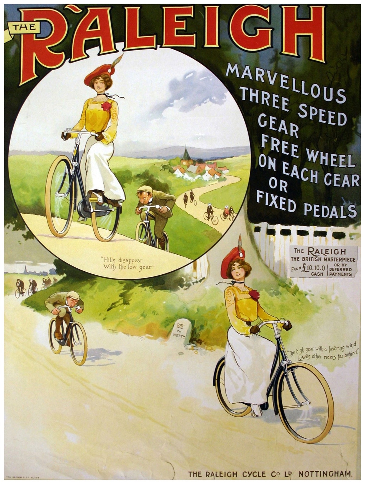 7639.Decoration Poster.Home Room art print.Raleigh vintage early bicycle.Bike