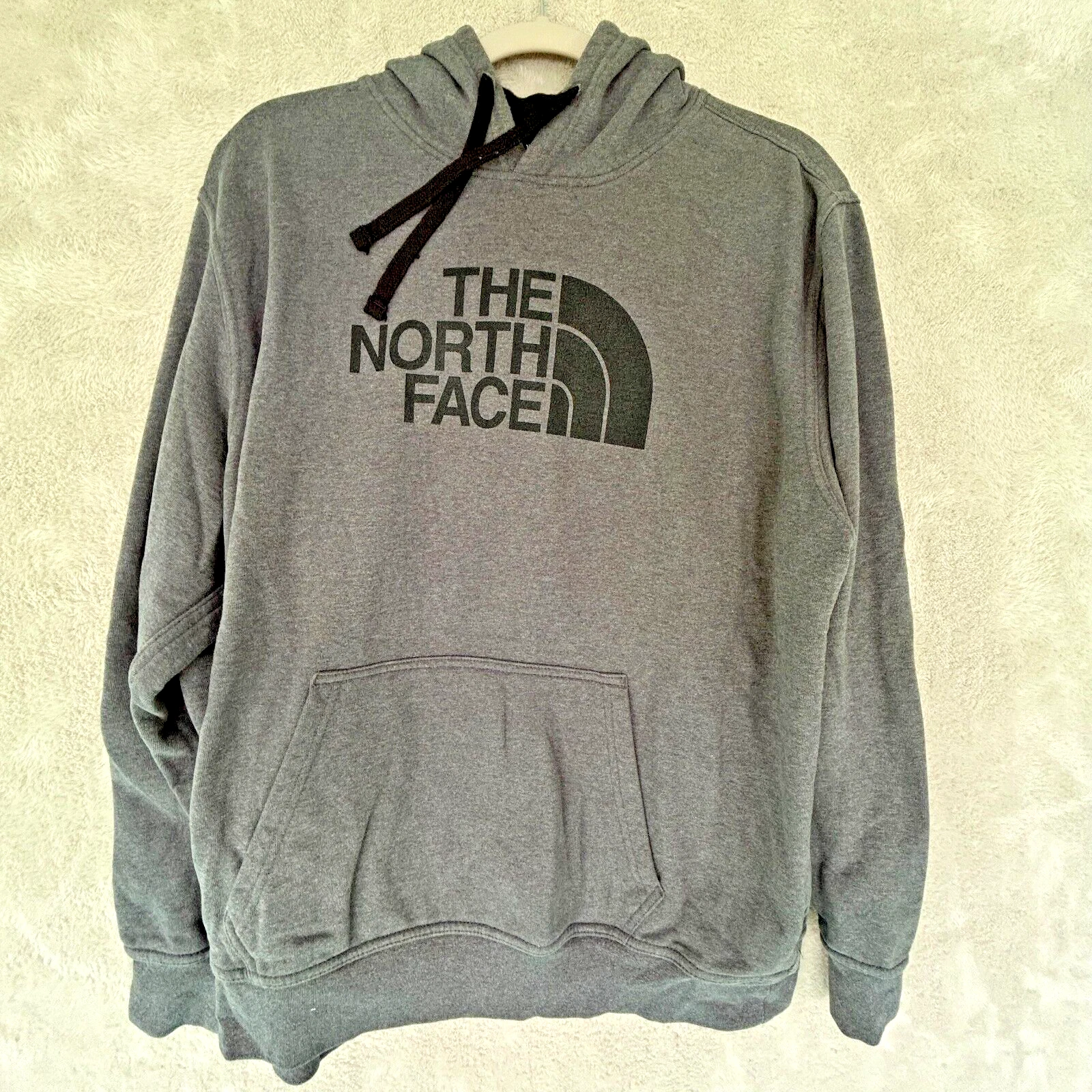 North Face Grey Fleece Hoodie Pullover Sweatshirt Mens XL Logo Chest 50"