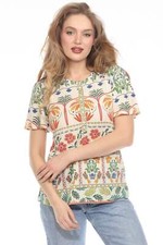 Johnny Was The Janie Favorite Flutter Sleeve Henley Tee T14725-3