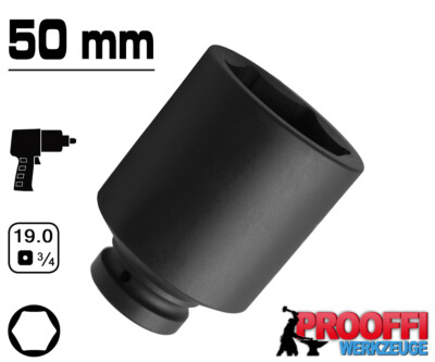 Lange 50mm KRAFT Schlagschrauber Nuss Stecknuss Steckschlüssel LANG 3/4'' Antrieb