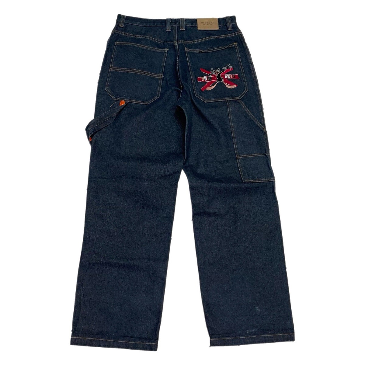 90s ICEBERG HISTORY ディズニー ワイド バギーデニムパンツ Iceberg History Y2K Baggy Double Knee Denim Size 35 | eBay