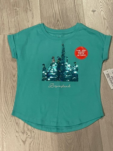 *Disney Park Disneyland...Castle Reversible Sequin Girls T Shirt Tee Size XS