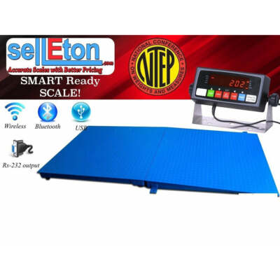 SellEton NTEP 60'' x 60'' Floor Scale with Ramp 1000 x .2 lb 5' x 5' Pallet Size