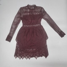 Romeo + Juliet Couture Lace Burgundy Above The Knee Dress Size Small