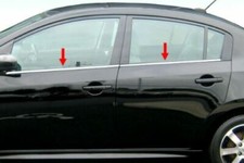 Fit2000-2006 Nissan Sentra Chrome 4pc Window Sill Trim Overlay Stainless