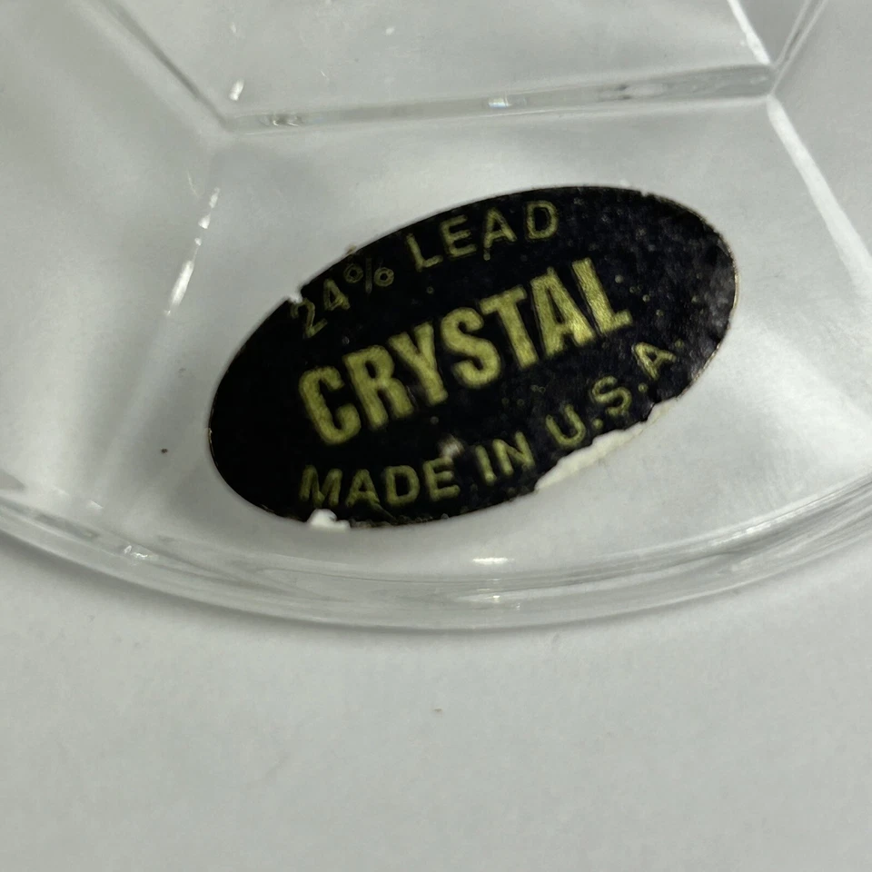 Candelabro vintage de cristal de plomo Libbey de 4-1/4 pulgadas de alto con plomo de vidrio transparente Foto 3 de 4