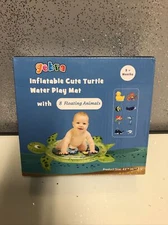 gebra Inflatable Tummy Time Water Mat Sea Turtle Shape Infants & Toddlers Play