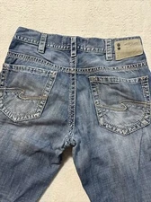 Silver Jeans Size 32x 34 Blue Pants Gordie Bootcut Faded Western Denim