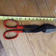 Vintage WISS-8" Sheet Metal Tin Snips Forged Steel Blacksmith Inlaid Edge Shears