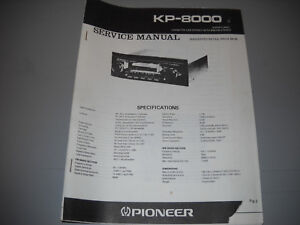 PIONEER KP-8000 CASSETTE CAR STEREO. Service Manual Original Paper | eBay