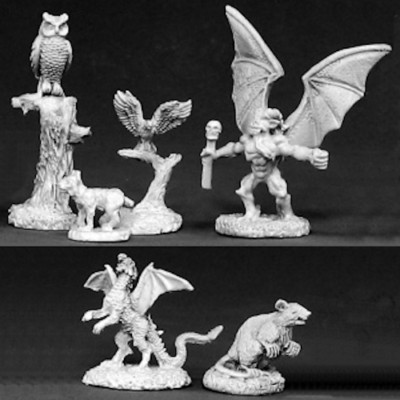 Reaper Dark Heaven Legends 02399 Familiar Pack II Haustier Drache Katze Eule Falke Dämon