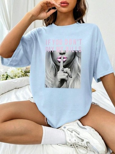 Camiseta Top Mujer If You Don’t Pay Bills Impresa Gran Tamaño Calce Suelto - Imagen 4 de 12