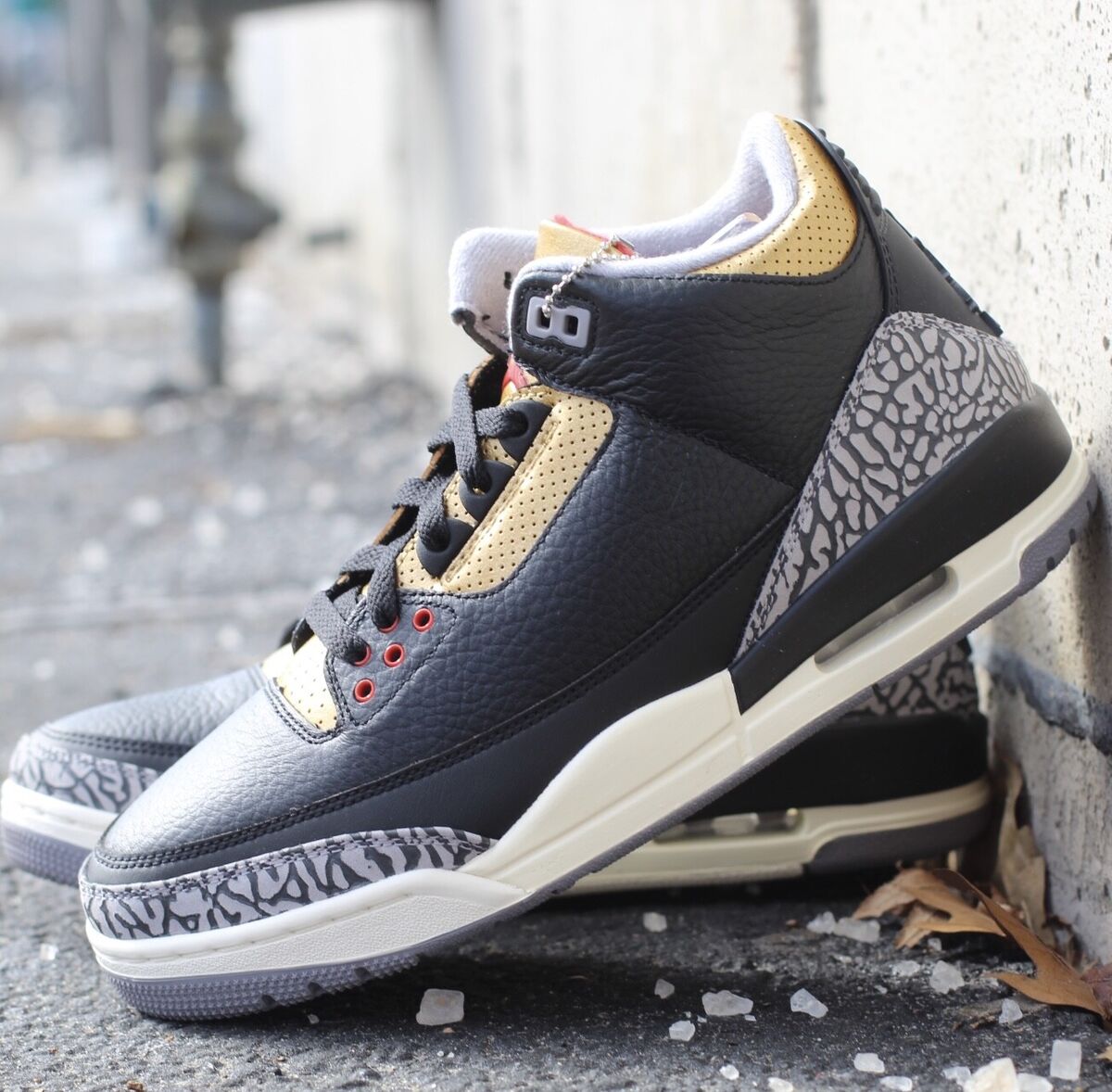 Nike Air Jordan 3 Retro Black Cement Gold CK9246-067 Womens New