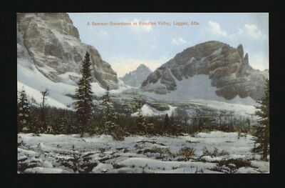 A summer snowstorm in Paradise Valley Laggan Alberta - Snow-covere- Old Photo