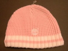 Too Cute New Timberland Cable Knit Flannel Lined Girls Kids Beanie Hat PinkS209