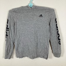 Adidas Womens Sz M Medium Long Sleeve Pullover Soft Gray Hoodie Comfort
