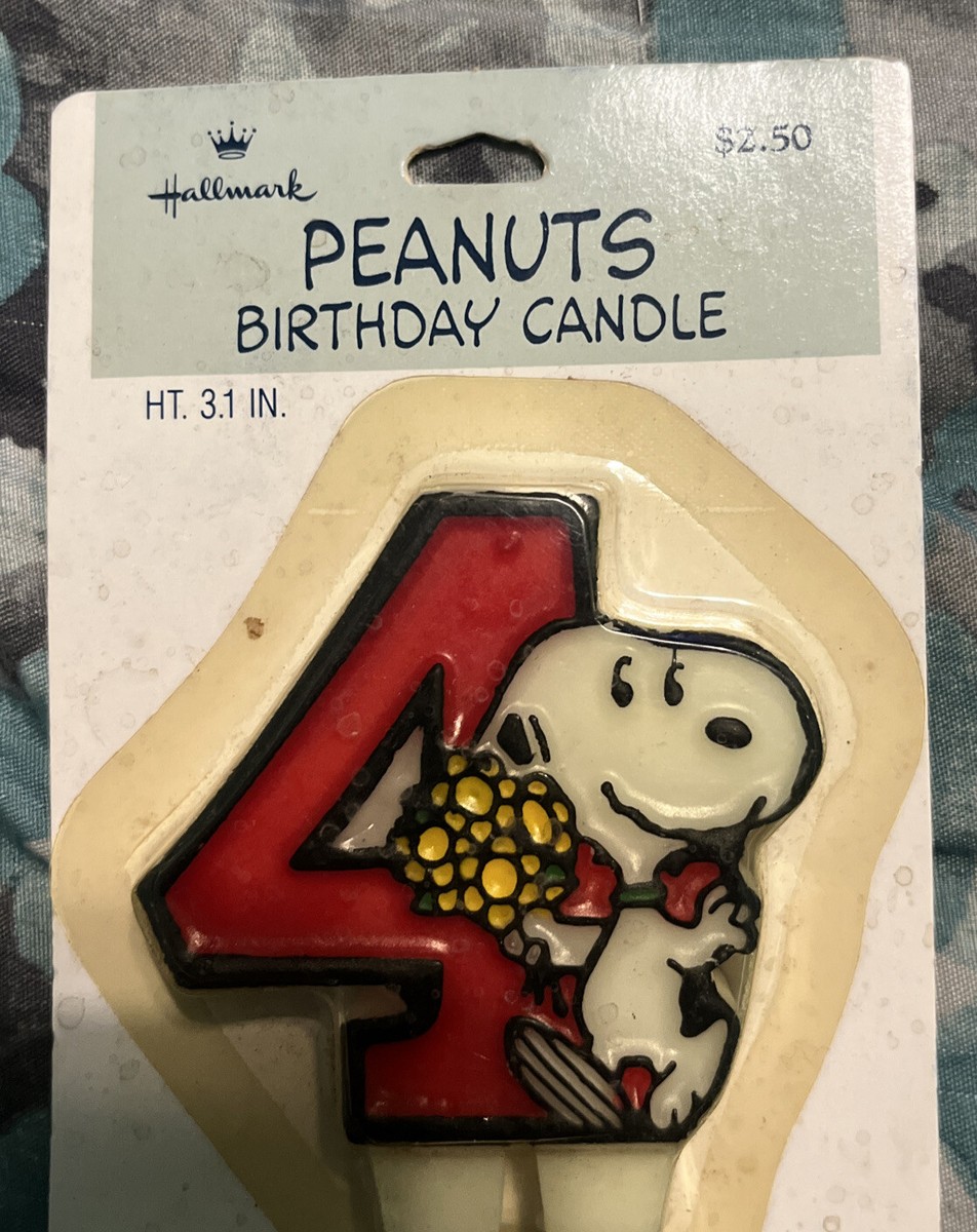 Vintage 1958 Peanuts Snoopy #4 Birthday Candle Hallmark Cards New