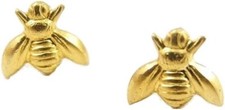 Cute Gold Silver Insect Bee Earrings Studs Tiny Bumble Bee Stud Earring Gold 
