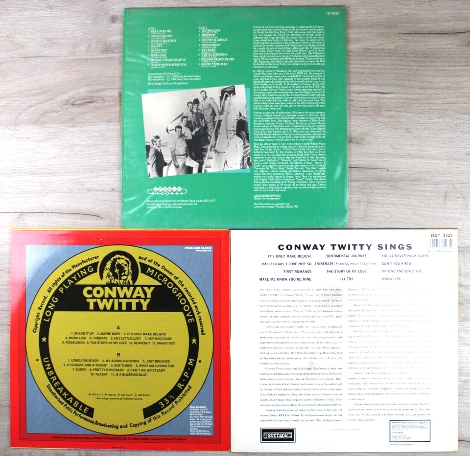 3x Conway Twitty The Beat Goes On SINGS Shakes It Up VINILI Vinyl LP 33 Giri 12" - Immagine 2 di 2
