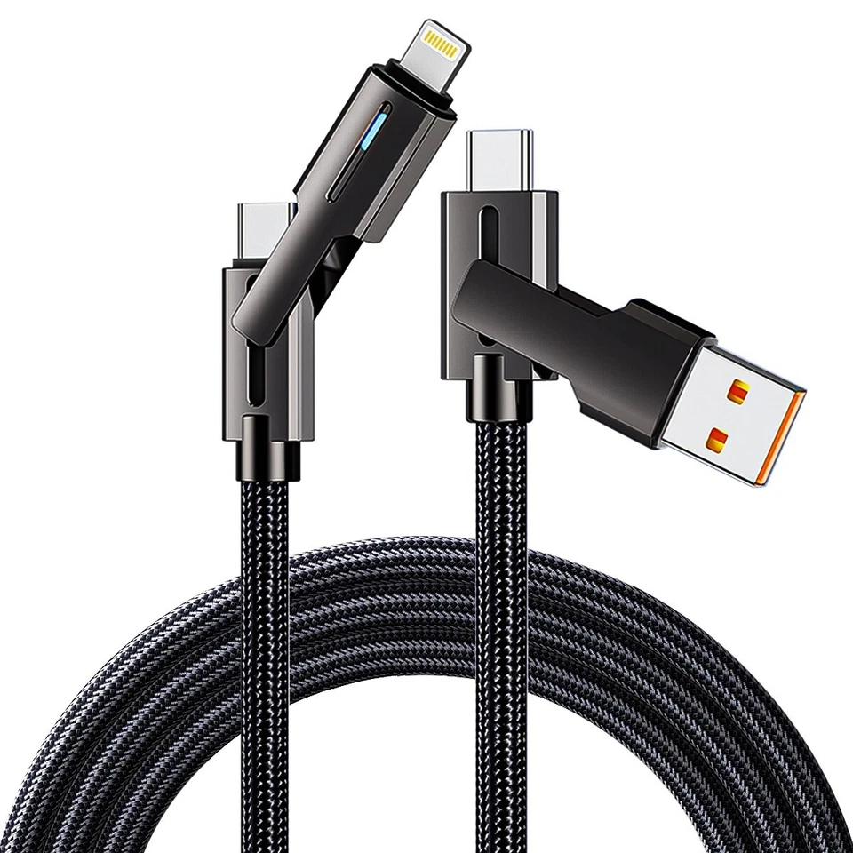 4in1 60W USB PD Cable Charger Cord for iPhone 16 15 14 13 12 Samsung S24 S23 S22 - Image 2 of 4