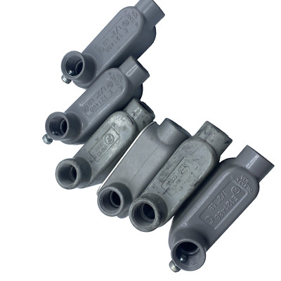 CONDUIT BODY WITH COVER, E121488 1/2'' LB, PECO LB-50A LOT OF 3  