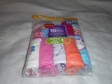 Hanes 10 Pk Girl's Multicolor Tagless Brief Panty SIZE 14