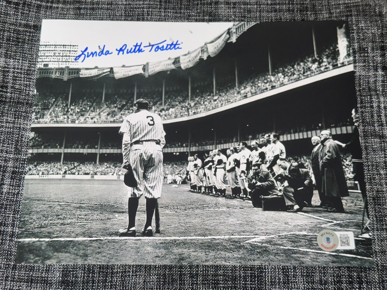 Babe Ruth Autographed Signed New York Yankees LINDA RUTH TOSETTI 8X10 PHOTO BABE BAMBINO BECKETT BAS COA 