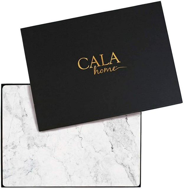 4 Cala hOme Premium Hardboard Placemats Table Mats White Marble for