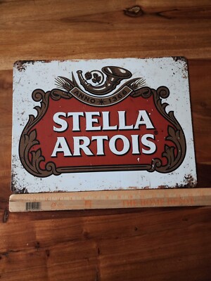 16x12 Stella Artois Belgium Metal Bar Sign Beer Whisky Reproduction