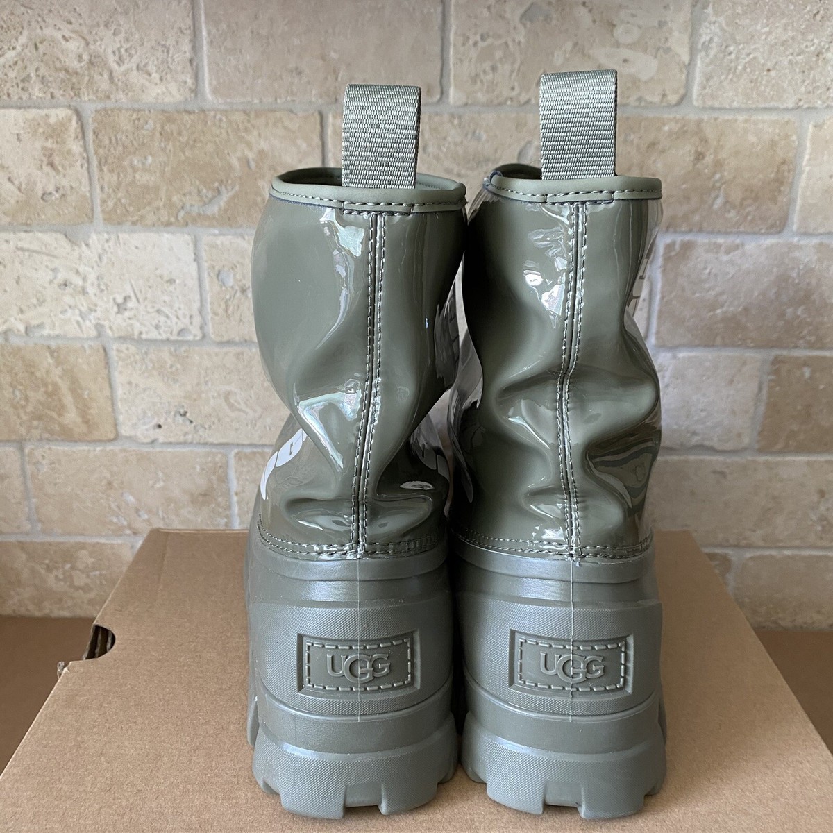 UGG CLASSIC BRELLAH MINI BURNT OLIVE RAIN BOOTS WOMEN'S SIZE