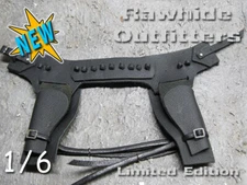 1/6 Black Genuine Leather Outlaw Double Holster 