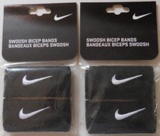 Nike Swoosh Bicep Bands 1 1/2" Unisex Black/White 2 PK