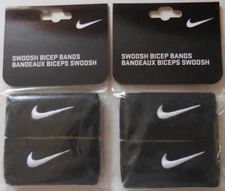 Nike Swoosh Bicep Bands 1 1/2" Unisex Black/White 2 PK