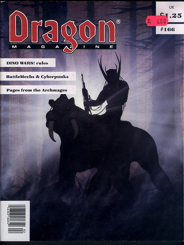 Dragon Nr. 166 - guter Zustand, von TSR, aus dem Jahr 1991, in very good cond. - Bild 1 von 1