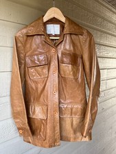 Vintage 1990s Patrick Cox Wannabe Brown Tan Leather Jacket Small Made in England