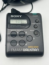 Vintage Sony SRF-M43 Digital Stereo AM/FM Walkman W VTG Headphones MDR-023 Works