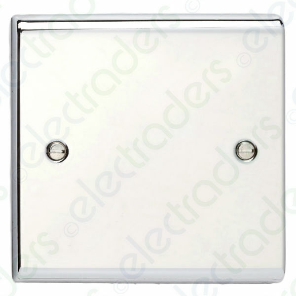 Deta SD1200CH Blank Plate - 1 Gang (Polished Chrome)