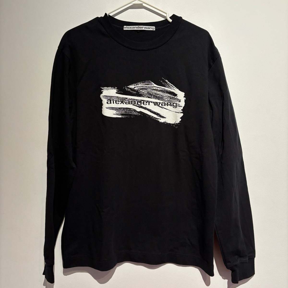 Alexander Wang 刺繍Tシャツ XL Alexander Wang Logo T-Shirt Graphic Long Sleeve Black Soap Small