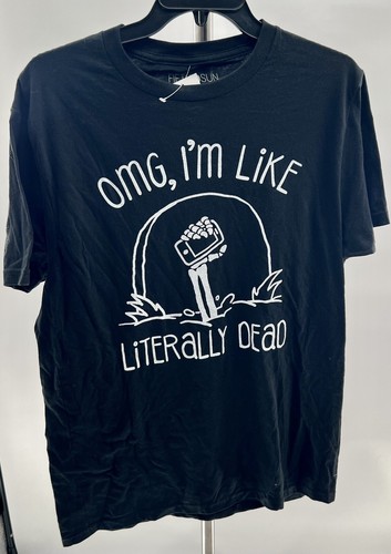 Fifth Sun T-shirt OMG I'm Like Literally Dead Graphic Print Size Sm/Md Skeleton - Picture 5 of 6