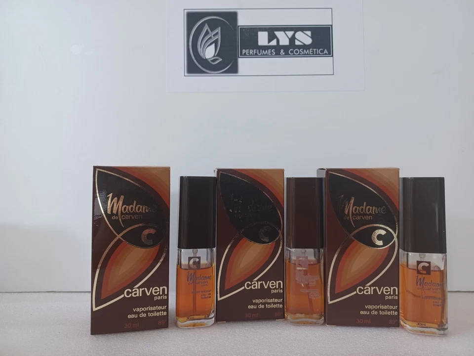 Madame de Carven Eau de Toilette 3 Botellas de 30ml Spray Vintage